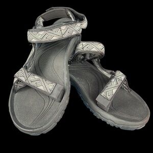 NEW Mens 11 Teva Sandals Hurricane 4 1093379 Black Hiking Trail Shoes Tevas grey